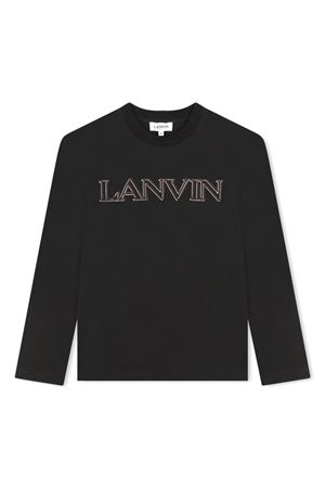 tshirt in cotone nero LANVIN KIDS | N3014409B